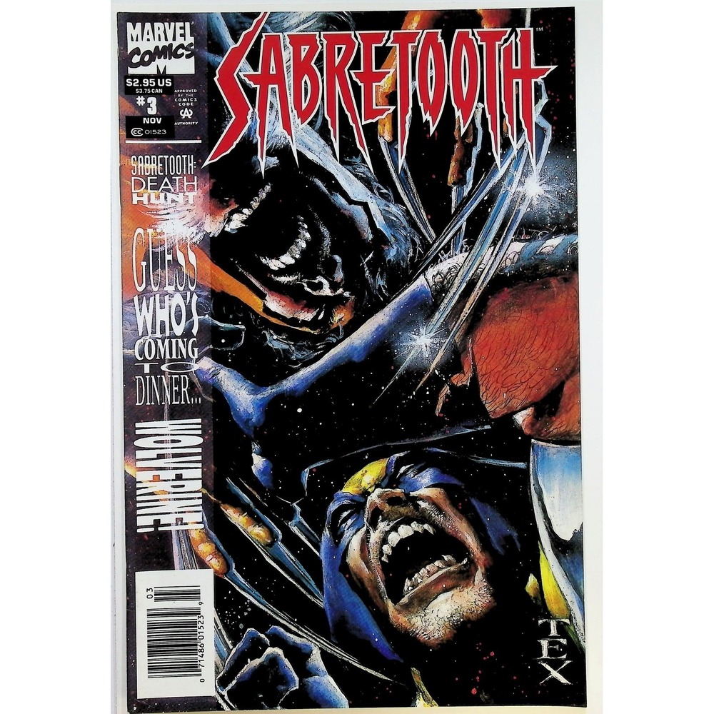 Sabretooth #3 Newsstand Mark Texeira Wolverine Cover Marvel Comics 1993
